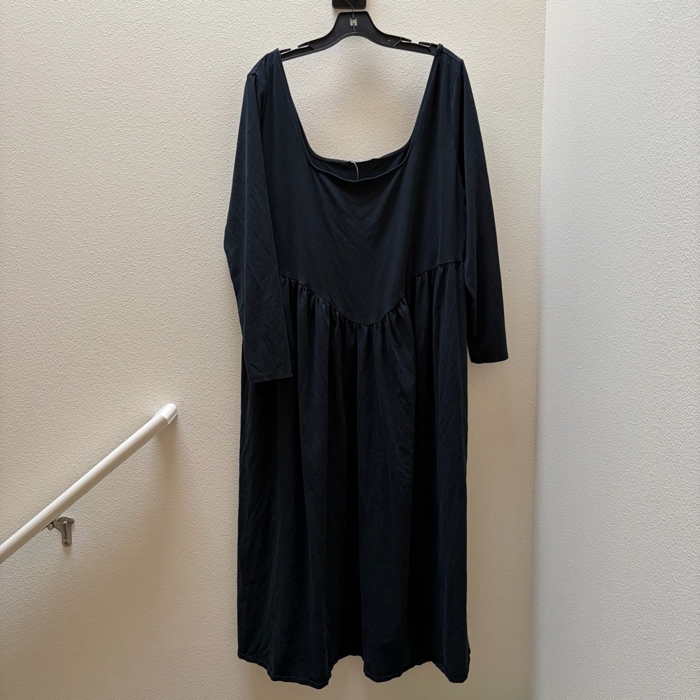 Target A New Day Ballet Core Black Long Sleeve Square Dress Cotton Blend 2X